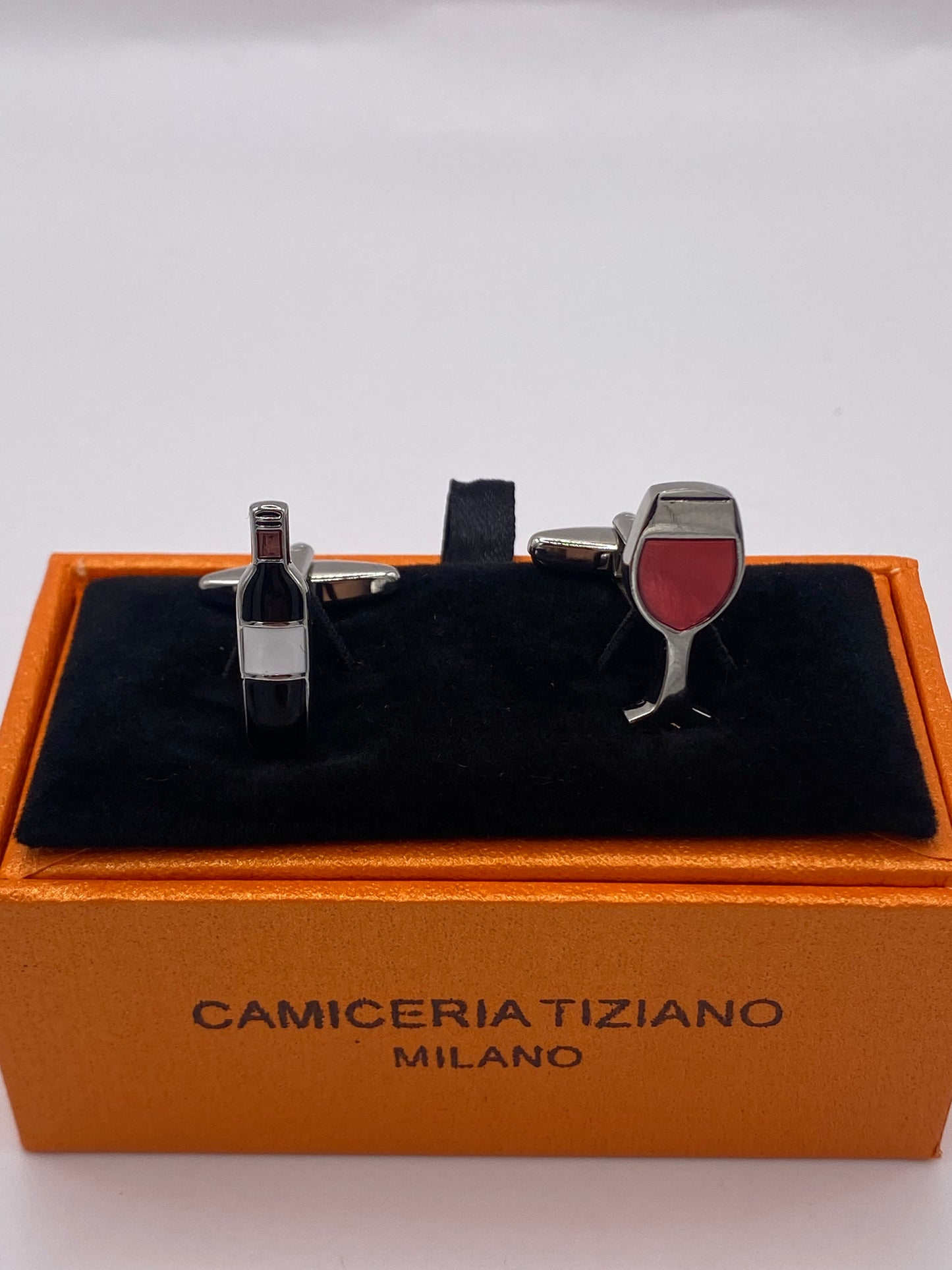 Gemello da polso BOTTIGLIA e CALICE di VINO 2D 062