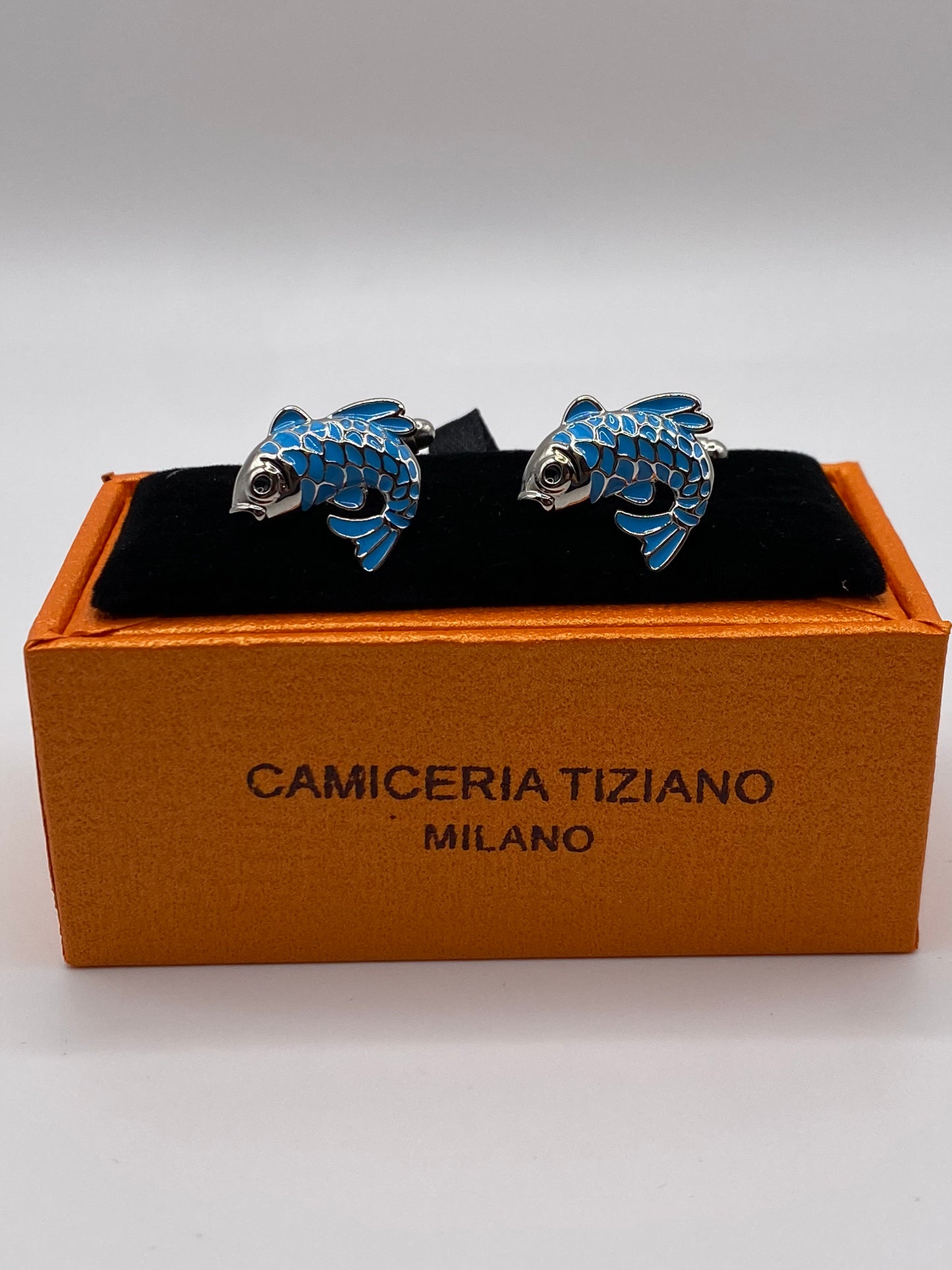 Gemello da polso PESCE CARPA AZZURRA 282