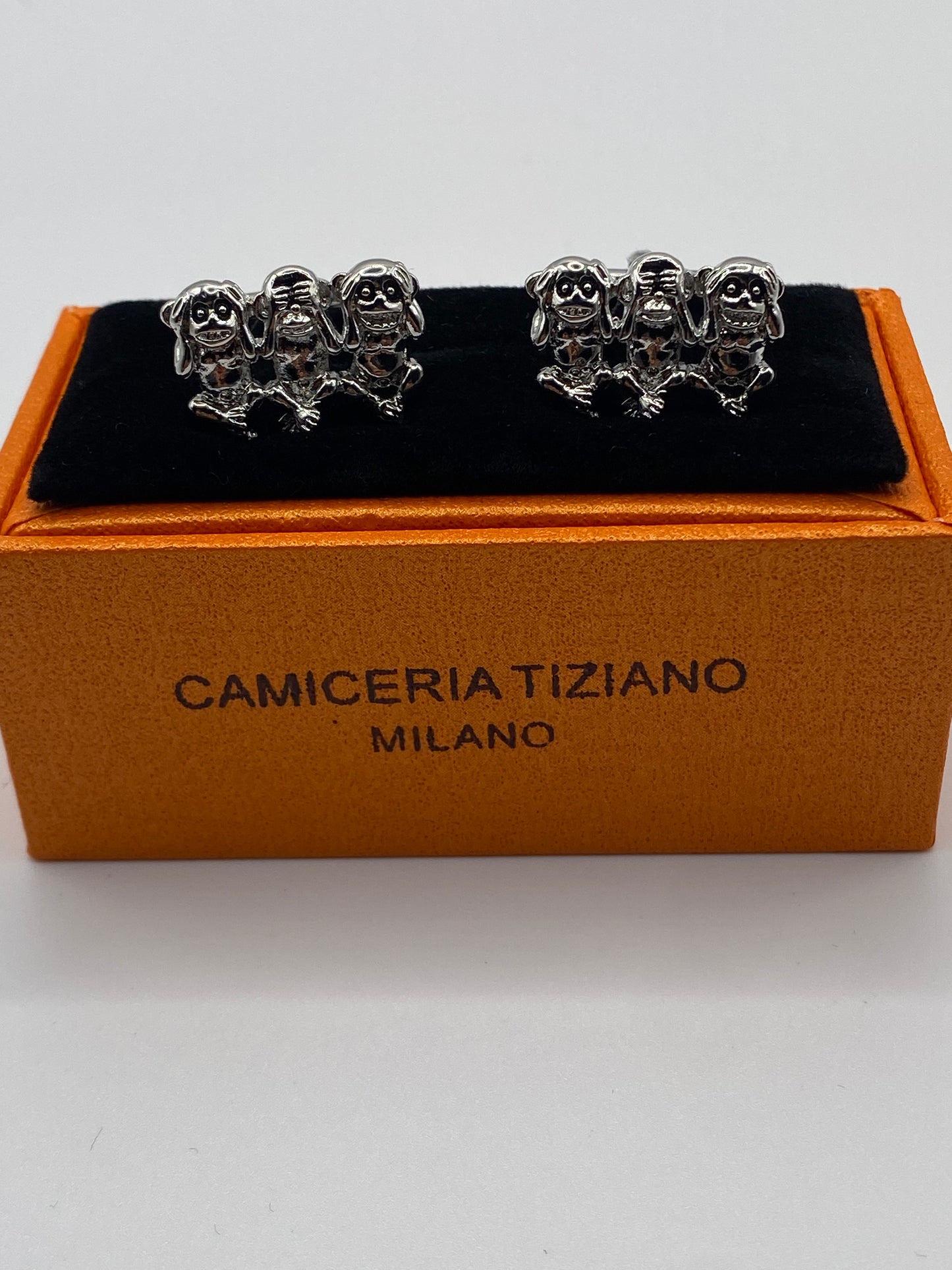 Gemelli da polso SCIMMIETTE non vedo non sento non parlo 288